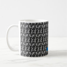 Moderne Blätter in Schwarz Kaffeetasse