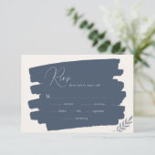 Moderne Blätter Minimalistische Frame RSVP Karte (Stehend Vorderseite)