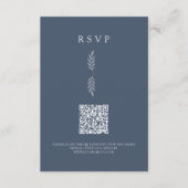 Moderne Blätter Minimalistischer QR Code RSVP Card Begleitkarte (Vorderseite)