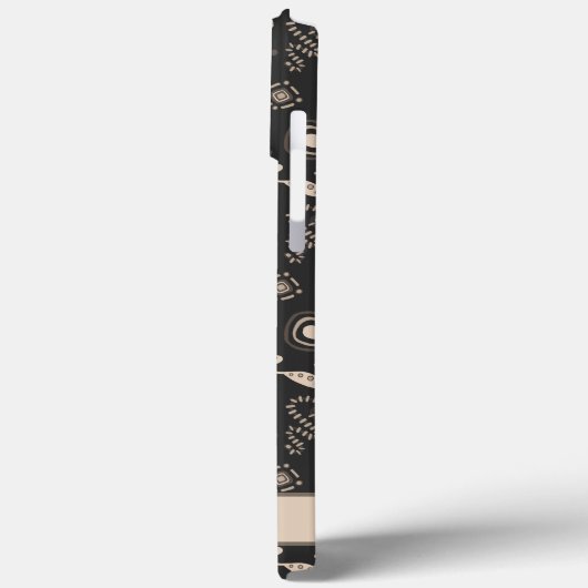 Moderne Blätter Muster Schwarzer Name Case-Mate iPhone Hülle (Rückseite / Links)