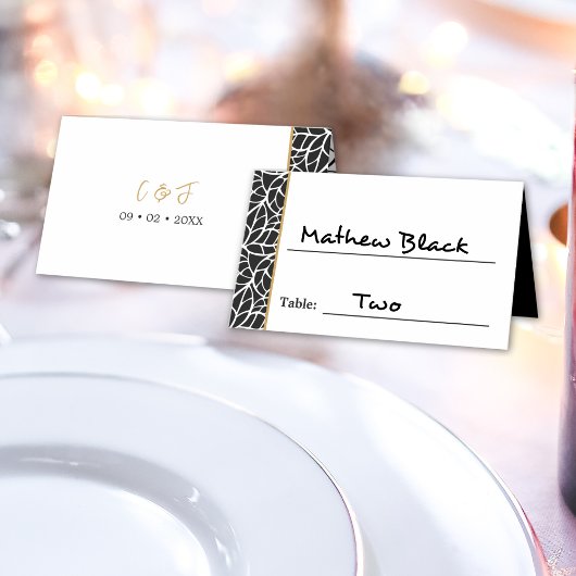 Moderne Blätter Mustergrenze Platzkarte