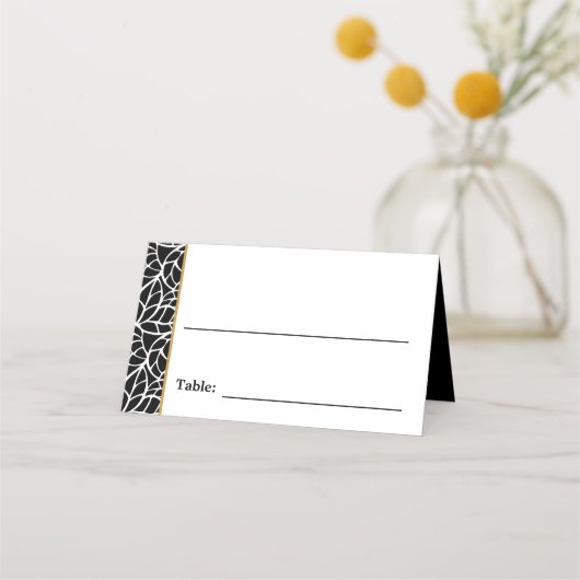 Moderne Blätter Mustergrenze Platzkarte (Vorderseite)
