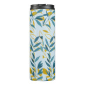 Moderne Blätter Navy Blue Gold "Letter M" Thermosbecher (Rückseite)