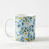 Moderne Blätter Navy Blue Gold "Letter S" Kaffeetasse (Links)