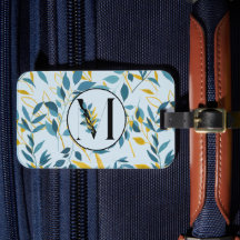 Moderne Blätter Navy Gold "Letter M"
