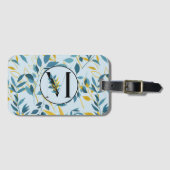 Moderne Blätter Navy Gold "Letter M" Gepäckanhänger (Vorderseite (Horizontal))