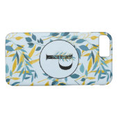 Moderne Blätter Navy Gold "Letter P" Case-Mate iPhone Hülle (Rückseite (Horizontal))