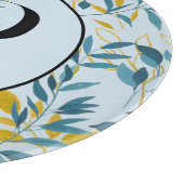 Moderne Blätter Navy Gold Monogram "Letter P" Schneidebrett (Ecke)