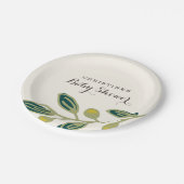 Moderne Blätter Pappteller (Schrägansicht)