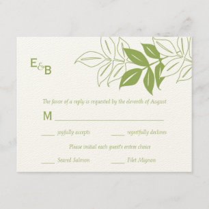Moderne Blätter RSVP Card - Celery Karte