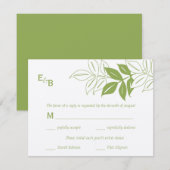 Moderne Blätter RSVP Card - Celery Karte (Vorne/Hinten)