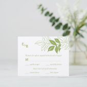 Moderne Blätter RSVP Card - Celery Karte (Stehend Vorderseite)