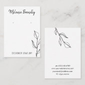 Moderne Blätter Schwarz-weiße Schmuckverzeichnung Visitenkarte (Vorne/Hinten)