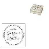 Moderne Blätter Skriptnamen Runde Hochzeit Vielen Gummistempel (Stempel)