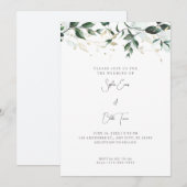 Moderne Blätter und Weintrauben Einladung (Vorne/Hinten)