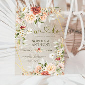 Moderne Blattgold geometrische Aquarellfolien Acryleinladungen