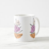 Moderne Blattgrafik mit weißem Hintergrund Kaffeetasse (VorderseiteRechts)