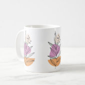 Moderne Blattgrafik mit weißem Hintergrund Kaffeetasse (Vorderseite Links)
