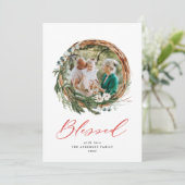 Moderne Blattwurzel Weihnachten gesegnet rote Schr (Stehend Vorderseite)