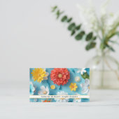 Moderne, blau-blaue, weiße Visitenkarte (Stehend Vorderseite)