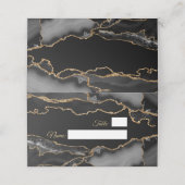 Moderne Blau-Gold-Achat-Murmel Platzkarte (Außenseite Aufgefaltet)