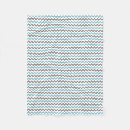 Moderne Blau-Graue Chevron-Fliesblanke Fleecedecke (Vorderseite)