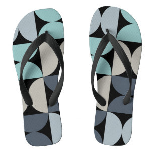 Moderne blau grün und grau aus der Mitte des Jahrh Badesandalen