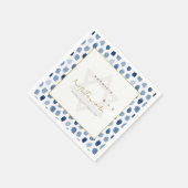 MODERNE BLAU INDIGO WATERCOLOR DOTS BAR BAT MITZVA SERVIETTE (Ecke)
