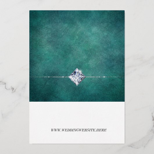 Moderne Blau, nur Liebe, Save the Date Folie Einla Folieneinladung (Rückseite)