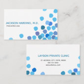 Moderne Blau-Punktierte pädiatrische Visitenkarte (Vorne/Hinten)