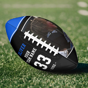 Moderne Blau-Schwarze Spielernamennummer-Mannschaf Football