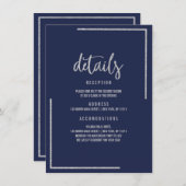 Moderne, blau-silberne Glitzer, trendy Gehäuse c Begleitkarte (Vorne/Hinten)