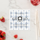 Moderne Blau- und Schwarze Typografie Golf-Abschlu Serviette (Beispiel)