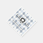 Moderne Blau- und Schwarze Typografie Golf-Abschlu Serviette (Ecke)