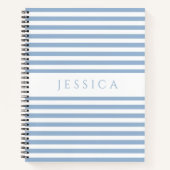 Moderne blau-weiß gestreifte Muster Notizblock (Vorderseite)