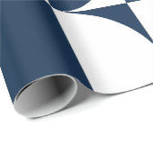 Moderne Blau-Weiß Mitte des Jahrhunderts Geschenkpapier (Rolleneckpunkt)