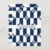 Moderne Blau-Weiß Mitte des Jahrhunderts Postkarte (Vorne/Hinten)