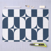 Moderne Blau-Weiß Mitte des Jahrhunderts Seidenpapier (Handwerk)