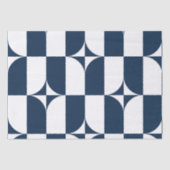 Moderne Blau-Weiß Mitte des Jahrhunderts Seidenpapier (Vorderseite)