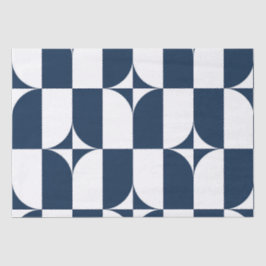 Moderne Blau-Weiß Mitte des Jahrhunderts Seidenpapier