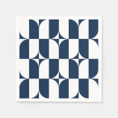 Moderne Blau-Weiß Mitte des Jahrhunderts Serviette (Vorderseite)
