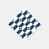 Moderne Blau-Weiß Mitte des Jahrhunderts Serviette (Ecke)