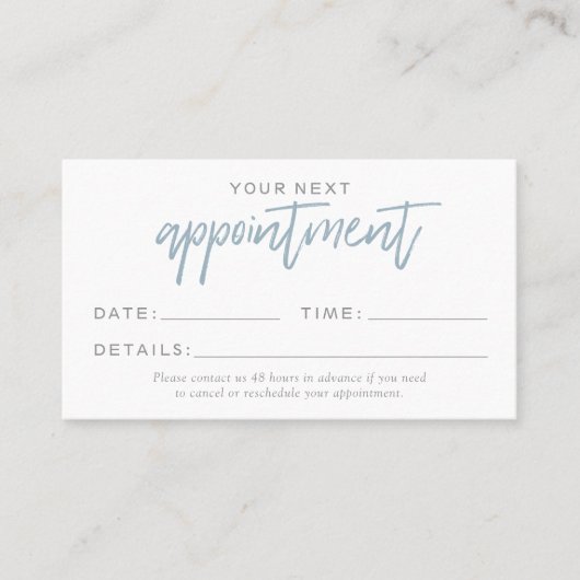 Moderne blau-weiße Anstellungskarte Visitenkarte (Vorderseite)