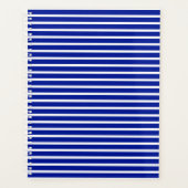 Moderne, blau-weiße, fette Streifen Muster trendy Planer (Vorderseite)