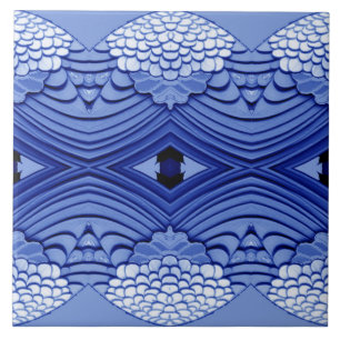 Moderne blau-weiße klassische Muster Fliese