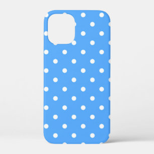 Moderne blau-weiße Polka-Punkte-Muster Case-Mate iPhone Hülle