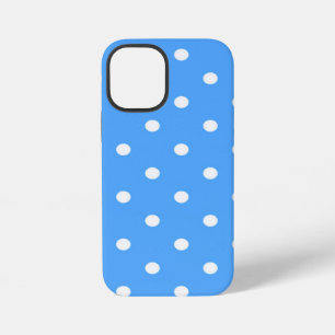 Moderne blau-weiße Polka-Punkte-Muster iPhone Hülle