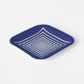 Moderne, blau-weiße Quadrate geometrisches Muster Pappteller (Gewinkelt)