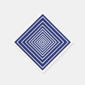 Moderne, blau-weiße Quadrate geometrisches Muster Serviette (Ecke)