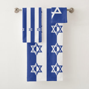 Moderne blau-weiße Sterne von David Jewish Badhandtuch Set
